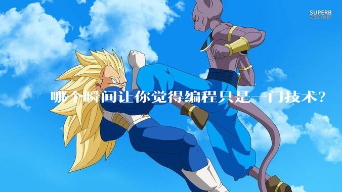 哪个瞬间让你觉得编程只是一门技术？